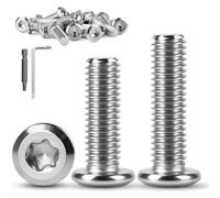 mawmuaw 25 pcs Vis Torx à Tête Bombée M6 x 16 mm en Acier Inoxydable 304