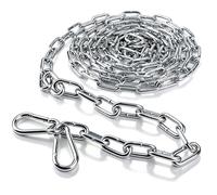 mawmuaw Chaine Acier, 1.5 M Chainette Metal 4 mm Chaines Galvanisé avec Maillons Soudés Chaîne au Metre avec Mousquetons pour Corde à Linge Antivol Cadenas Plantes Suspendues Fauteuil