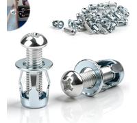 mawmuaw Chevilles métalliques M6x25 mm, lot de 30 chevilles métalliques, écrous à griffes, écrous à expansion en pétale, chevilles pour fixations creuses, ancres pour portes creuses, murs, tôles