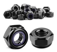 mawmuaw M5 Ecrou Frein 30 Pièces Hexagonal Indesserrable avec Nylon Bague | DIN 985, Acier au Carbone Noir, pour Usage Extérieur, Jardin, Assemblage de Meubles, Motos, Panneaux Solaires, Boulons