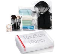 mawmuaw Sachet Emballage Auto-adhésifs 16x25 cm, 100 Pièces Sachet Plastique Transparent Autocollant Cellophane Sac Plastique Réutilisables pour Bonbon Biscuit Ranger Vêtements Chaussures Serviettes