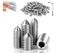 mawmuaw Vis vierge à pointe conique, M3 x 4 mm, à six pans creux, vis | Lot de 20 vis à six pans creux en acier inoxydable, douille filetée, avec clé à molette, pour poignée de porte