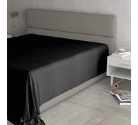 Max Color Drap Housse 100% Coton, Couleur Unie, Noir, 270 x 300 cm