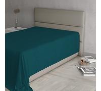 Max Color Drap Plat, 100% Coton, Couleur Unie, Vert pétrole, carré et Demi 180 x 300 cm