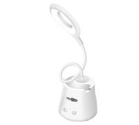 Max excell Lampe LED de Bureau Ring Light avec Base Tactile Multifonction Blanc