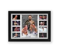 Max Holloway Affiche imprimée dédicacée MMA - Édition limitée - Cadeau pour les fans - Souvenirs de collection Art mural (sans cadre, A4 (30 x 21 cm)