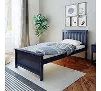 Max & Lily Lit 90 x 200 cm avec sommier à Lattes, lit Enfant avec Espace de Rangement sous Le lit, Cadre de lit avec tête de lit, lit en Bois de pin de Nouvelle-Zélande, Bleu foncé