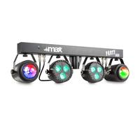 MAX PartyBar1 - Projecteurs LED avec Trépied, LED RVBB, 2 Spots et 2 Jellymoon, Fonction DMX, Mode Automatique ou en Rythme, avec Télécommande sans Fil