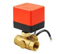 MaxAwe AC 220V DN25-3 Voies Vanne à bille moteur 3 voies en laiton Vanne sphérique électrique pour arrêt Commutation Contrôle de flux Robinet à boisseau sphérique Moteur Valve de zone Vanne sphérique