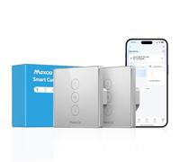 Maxcio Interrupteur Volet Roulant Connecté Compatible Avec Alexa Et Google Home, Interrupteur Connecté Volet Roulant Intelligent Avec Minuterie Et Commande Vocale, Interrupteur Tactile (2, Argent)