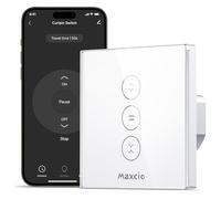 Maxcio Interrupteur Volet Roulant Connecté Compatible Avec Alexa Et Google Home, Interrupteur Connecté Volet Roulant Intelligent Avec Minuterie Et Commande Vocale, Interrupteur Tactile (1, Blanc)