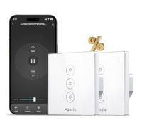 Maxcio Interrupteur Volet Roulant Connecté WiFi avec Contrôle de Pourcentage, Interrupteur de Rideau Intelligent Compatible avec Alexa et Google Home, Minuterie, Fil Neutre Requis, 2 Packs