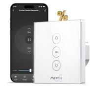 Maxcio Interrupteur Volet Roulant Connecté WiFi avec Contrôle de Pourcentage, Interrupteur de Rideau Intelligent Compatible avec Alexa et Google Home, Minuterie, Commande Tactile, Fil Neutre Requis