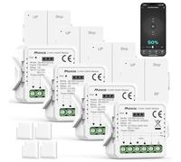 Maxcio Module Interrupteur Volet Roulant Connecté Avec RF Télécommande, Module Relais De Commande De Volet Roulant Wifi Avec Fonction Pourcentage, Compatible Avec Alexa, Google Home, 4 Packs