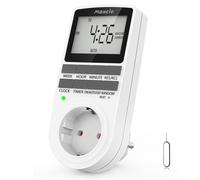 Maxcio Prise Programmable Digitale, Minuterie Numérique Journalier/Hebdomadaire avec Ecran LCD, Économie d'Energie - 2 Packs (Norme Européenne)