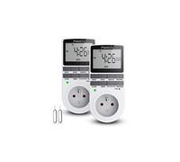 Maxcio prise programmable digitale, minuterie numérique journalier/hebdomadaire, programmateur prise electrique avec ecran lcd et mode aléatoire