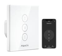 Maxcio Smart Switch Interrupteur Volet Roulant Connecté, Interrupteur de Rideau Compatible avec Alexa et Google Home, Commande Vocale & Contrôle à Distance, Timer