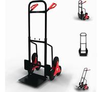 MAXCRAFT Diable Pliable Chariot de Transport Charge Max 150 kg Multi-Purpose Escalier 6 Roues pour l'Intérieur Extérieur en Noir