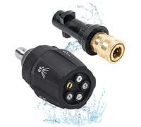 MaxEarn Adaptateur et Buse Nettoyeur Haute Pression Kit, 1/4" Raccord Rapide pour Kärcher K2-K7 avec 5 Embouts Multi-Angles, 5 en 1 Adaptateur Pistolet, Nettoyage Haute Pression pour Kärcher K2-K7
