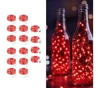 MAXEE 16 pcs 2M rouge LED Guirlande électrique, étanche pour bricolage, fête, lumières d'ambiance, décoration intérieure et extérieure, 4 pièces carrées + 12 pièces plates
