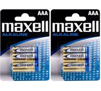 Maxell - Pile Alcaline - AAA x 4 - Long Lasting Power (LR03) (Lot de 2)