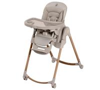 Maxi-Cosi Minla Plus, chaise haute évolutive de 0 à 14 ans (0-60 kg), avec plateau pivotant à une main, 4 roues, 9 hauteurs, 5 inclinaisons, pliable compact, Elegance Beige.