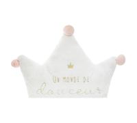 Maxi coussin couronne - Blanc et rose