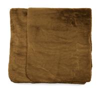 Maxi plaid en polyester 150x200 cm TANUKI fausse fourrure jaune foin
