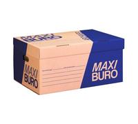 Maxiburo Caisse à archives kraft brun H 27 x L 54 x P 35 cm Lot de 10