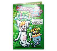 MAXICHA-002 Maxi Grande Carte Géante Joyeux Anniversaire Déjà Un An de Plus Humoristique Drole Chat Chaton Gâteau Bougies Poisson Requin Aquarium Collection Charlestown Illustration Dessin