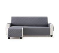 MAXIFUNDAS | Housse de canapé d'angle rembourrée Bras Gauche 240 cm - Housse de canapé Extra Souple Gris - Housse de canapé avec Sangles arrière - Housse de Chaise Longue de Protection de canapé
