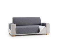 MAXIFUNDAS Housse de canapé rembourrée réversible 2 Places - Housse de canapé Extra Douce Gris/Gris Clair - Housse de Protection de canapé avec Bandes élastiques de Maintien - Housse de canapé modèle