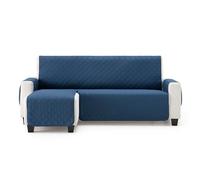 MAXIFUNDAS | Housse de Chaise Longue Izquierdo 220 cm - Bleu - Extra Doux - Adaptable - Système de Réglement avec Sangles Arrière - Protection Maximale - Fabriqué en Espagne