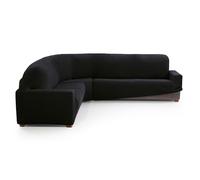 MAXIFUNDAS | Housse Extensible pour Canapé d’Angle | Modèle Relive | Haute élasticité et Ajustement Parfait | Couleur Noir | Fabrication Espagnole