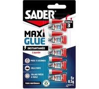 Maxiglue Liquide Super Glue Universelle Tous Matériaux Colle de Réparation à Prise Rapide Colle Extra Forte Transparente 5 Tube