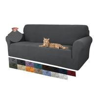 MAXIJIN Creative Jacquard Housse de canapé 3 Places, Super Extensible, antidérapante, adaptée aux Animaux domestiques, 1 pièce élastique de Protection pour canapé (3 Places, Gris Foncé)