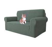 MAXIJIN Housse de canapé 2 Places Super Extensible Universelle 1 pièce pour Le Salon en Tissu Jacquard et Spandex - Protection pour Les Animaux de Compagnie (2 Places, Vert Pois)