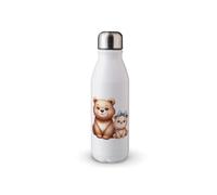 MAXIKIWI Bouteille d'eau à paroi unique avec bouchon à vis, aluminium léger non isolé, sans BPA, anti-fuite - Maman et bébé animal - 500 ml