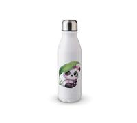 MAXIKIWI - Bouteille d'eau à paroi unique avec bouchon à vis, aluminium léger non isolé, sans BPA, anti-fuite - Lot de bébé panda rose - 500 ml