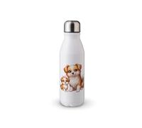 MAXIKIWI Bouteille d'eau à paroi unique avec bouchon à vis, aluminium léger non isolé, sans BPA, anti-fuite - Maman et bébé animal - 500 ml