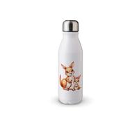 MAXIKIWI Bouteille d'eau à paroi unique avec bouchon à vis, aluminium léger non isolé, sans BPA, anti-fuite - Maman et bébé animal - 500 ml