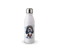 MAXIKIWI - Bouteille d'eau à paroi unique avec bouchon à vis, aluminium léger non isolé, sans BPA, anti-fuite - Motif chiens mignons et drôles 3-500 ml
