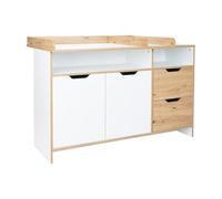 Arthur Berndt Commode à langer XXL Maxim Soft-Close, amortisseur de porte, blanc craie Artisan Oak