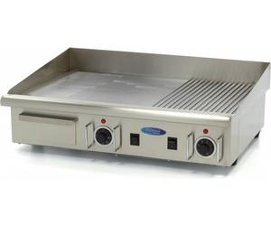 Maxima - Plancha Gastro - Semi rainurée - 73 cm - incl. plaque de gril Bac de récupération - 400 V
