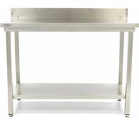 Maxima - Table Gastro en inox - 120 x 70 cm - Hauteur réglable - avec Backsplash