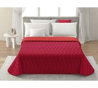 MAXIME MAISON Couvre-lit 165 x 265 cm bordeaux/rouge, design réversible, couvre-lit automne/printemps (100 g/m²), couette pour lit simple, matelassé, en microfibre douce, fabriqué en Italie