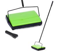 Wenko Balai mécanique by Maximex, ramasse-poussière sans électricité, manche en métal, vert