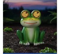 Maximex Figurine Solaire pour Jardin Blinky Eyes avec Yeux LED, résistante aux intempéries, décoration Solaire de Jardin et terrasse, avec capteur crépusculaire, 11,8 x 13,5 x 9,3 cm, polyrésine