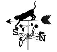Wenko Girouette de jardin Maximex Chat – métal noir résistant aux intempéries – H. 170 cm