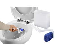 Maximex Nettoyeur de bord de WC avec boîte, brosse de nettoyage de WC coudée, Dimensions (L x H x P) : 4,5 x 23 x 9,2 cm